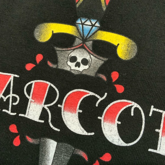 Gnarcotic Street Addict Lil Gnar Knife Tattoo Skull Skate Graphic T-Shirt - Picture 7 of 8